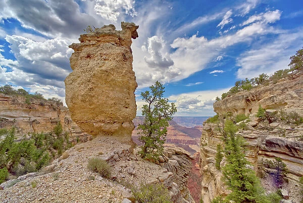 Lokis Rock at Grand Canyon east of Thors Hammer Overlook, Grand Canyon National Park, UNESCO World Heritage Site, Arizona, United States of America, North America
