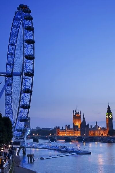 London Eye and Big Ben, London, England, United Kingdom, Europe