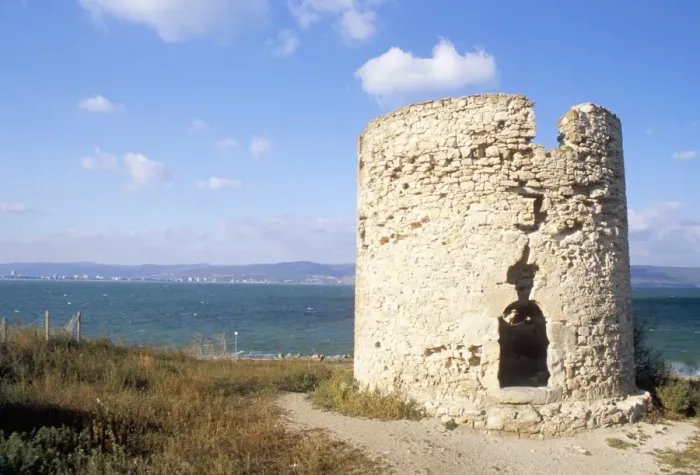 Framed Print : Lone bastion overlooking sea in town of Nesebar, Bulgaria, Europe Framed Print : Lone bastion overlooking sea in town of Nesebar, Bulgaria, Europe