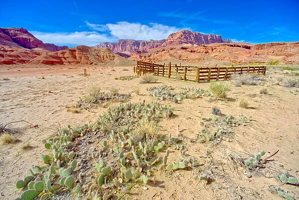 Lonely Dell Ranch Corral at Vermilion Cliffs National Monument near the Glen Canyon