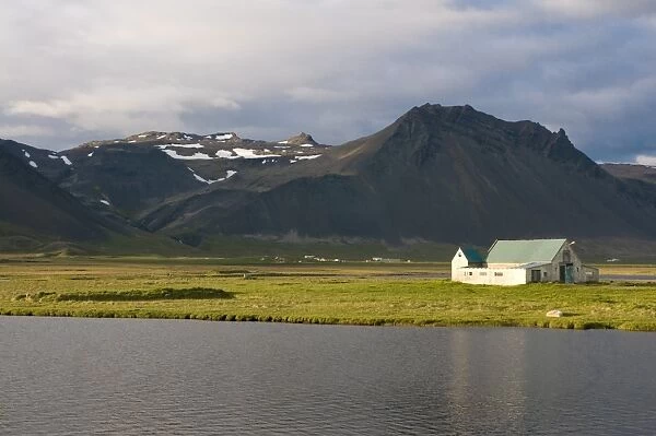 Lonely farm in western Iceland, Iceland, Polar Regions
