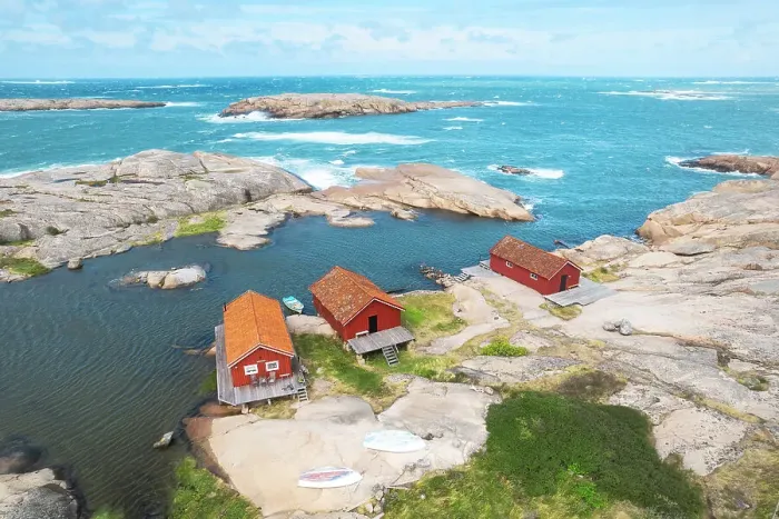 Framed Print : Lonely wooden red cottages on a rocky coast, Bohuslan, Vastra Gotaland, West Sweden, Scandinavia, Europe Framed Print : Lonely wooden red cottages on a rocky coast, Bohuslan, Vastra Gotaland, West Sweden, Scandinavia, Europe