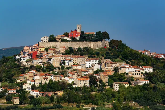 Framed Print : Long distance view, Motovun, Croatia, Europe Framed Print : Long distance view, Motovun, Croatia, Europe
