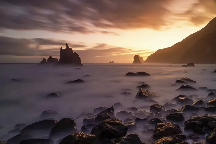 Framed Print : A long exposure to capture the sunrise at Benijo Beach, Tenerife, Canary Islands, Spain, Atlantic, Europe Framed Print : A long exposure to capture the sunrise at Benijo Beach, Tenerife, Canary Islands, Spain, Atlantic, Europe