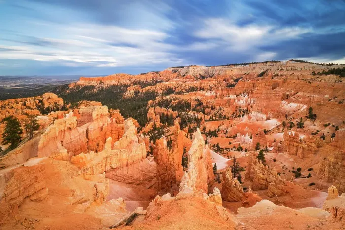 Framed Print : A long exposure captures the beautiful landscape in Bryce Canyon National Park during a summer sunrise, Utah, United States of America, North America