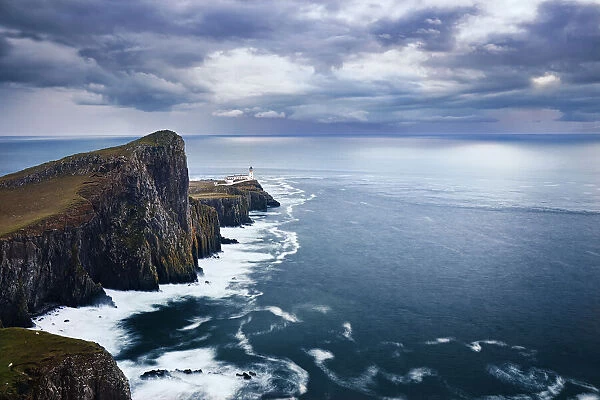 Long exposure at Neist Point lighthouse and its promontory, Isle of Skye, Inner Hebrides