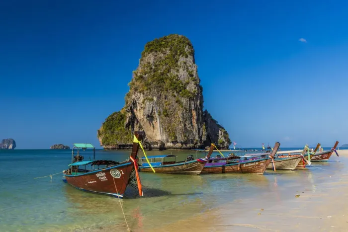 Framed Print : Long tail boats on Phra Nang Cave Beach on Railay in Ao Nang, Krabi Province, Thailand Framed Print : Long tail boats on Phra Nang Cave Beach on Railay in Ao Nang, Krabi Province, Thailand
