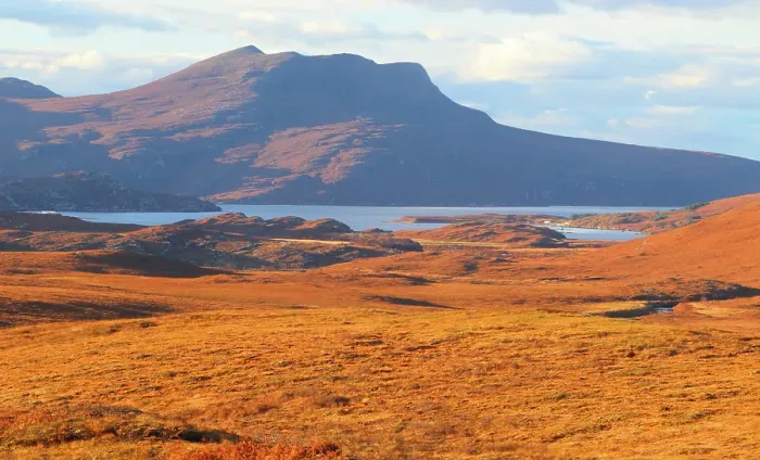 Framed Print : Looking towards Ben Mor Coigach from Assynt, Sutherland, Highlands, Scotland, United Kingdom Framed Print : Looking towards Ben Mor Coigach from Assynt, Sutherland, Highlands, Scotland, United Kingdom