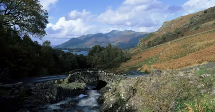 Framed Print : Looking towards Derwent Water and the Skiddaw hills from Ashness Bridge Framed Print : Looking towards Derwent Water and the Skiddaw hills from Ashness Bridge