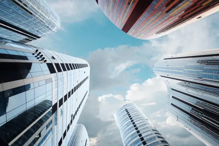 Framed Print : Looking up in futuristic Sanlitun SOHO, Beijing, China, Asia