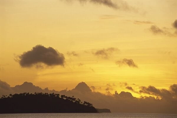 Looking towards Kapa Island at sunset, Vava u Group, Tonga, Pacific Islands, Pacific