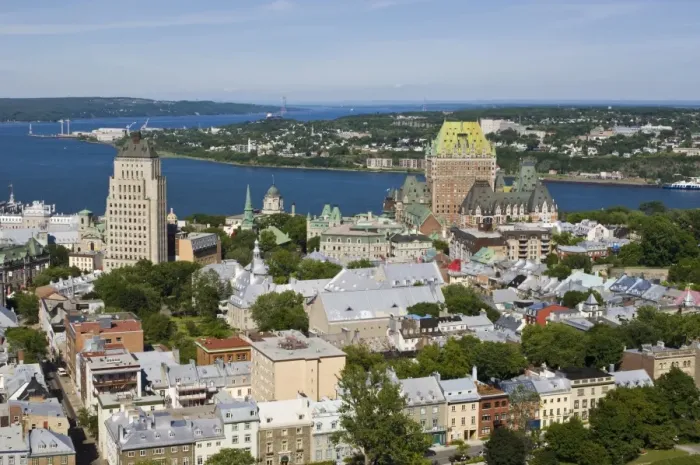 Framed Print : Looking down on the Old City, Quebec City, Quebec, Canada, North America