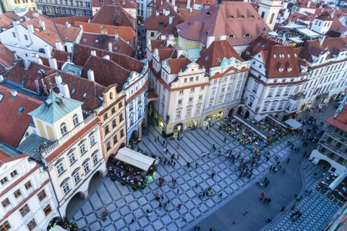 Framed Print : Looking down on Old Town Square, UNESCO World Heritage Site, Prague, Czech Republic Framed Print : Looking down on Old Town Square, UNESCO World Heritage Site, Prague, Czech Republic