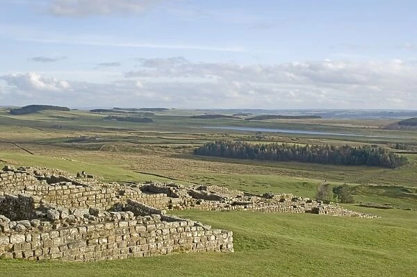 Looking south from Housesteads Roman Fort to Grindon Lough, Hadrians Wall