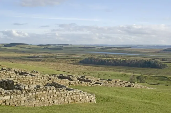 Framed Print : Looking south from Housesteads Roman Fort to Grindon Lough, Hadrians Wall Framed Print : Looking south from Housesteads Roman Fort to Grindon Lough, Hadrians Wall