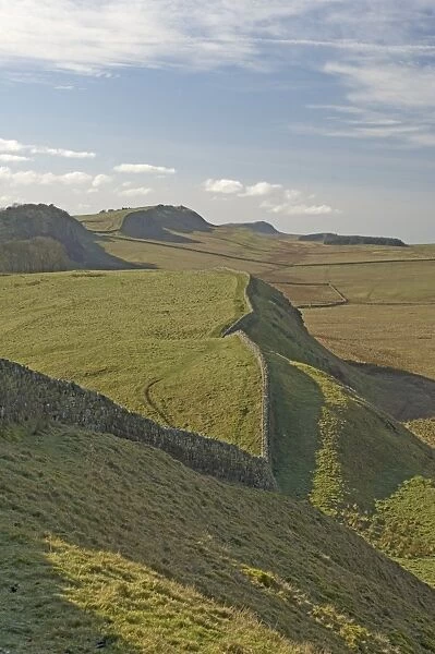 Looking west to Kings Hill, Housesteads Crag, Cuddy, Hotbank, and High Shields