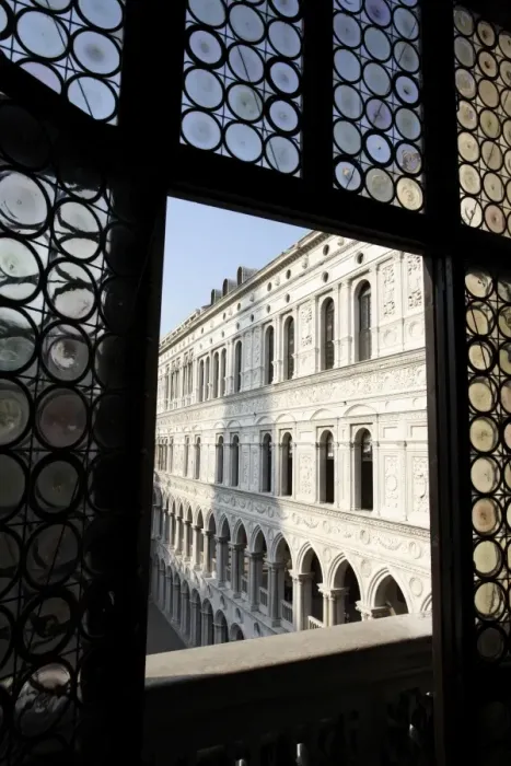Framed Print : Looking through a window in the Doges Palace, Venice, Veneto, Italy, Europe Framed Print : Looking through a window in the Doges Palace, Venice, Veneto, Italy, Europe