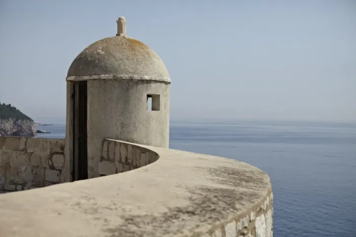 Framed Print : A lookout post fortification with a view of the Adriatic Sea, on the City Wall, Dubrovnik, Croatia, Europe Framed Print : A lookout post fortification with a view of the Adriatic Sea, on the City Wall, Dubrovnik, Croatia, Europe
