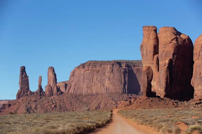 Framed Print : Loop Drive, Three Sisters on left, Camel Butte on right, Monument Valley Navajo Tribal Park, Utah, United States of America Framed Print : Loop Drive, Three Sisters on left, Camel Butte on right, Monument Valley Navajo Tribal Park, Utah, United States of America
