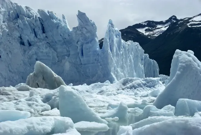 Framed Print : Loose ice from icebergs of the Perito Moreno Glacier in Argentina, South America Framed Print : Loose ice from icebergs of the Perito Moreno Glacier in Argentina, South America