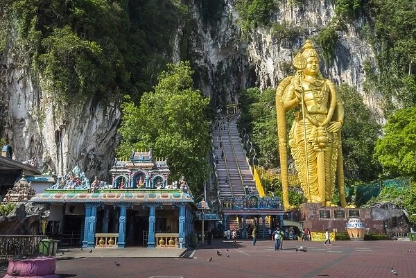 Lord Murugan statue, the largest statue of a Hindu Deity in Malaysia at the entrance to Batu Caves