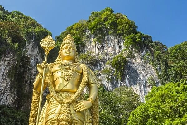 Lord Murugan Statue, the largest statue of a Hindu Deity in Malaysia at the entrance to Batu Caves