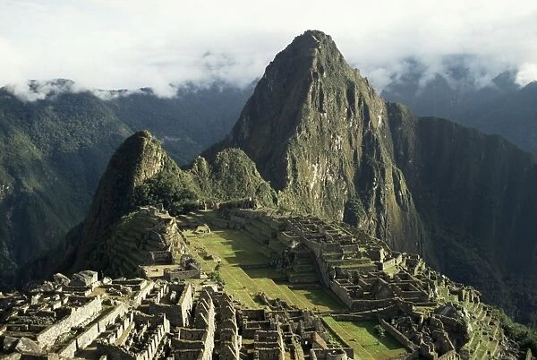 Lost city of the Incas at dawn