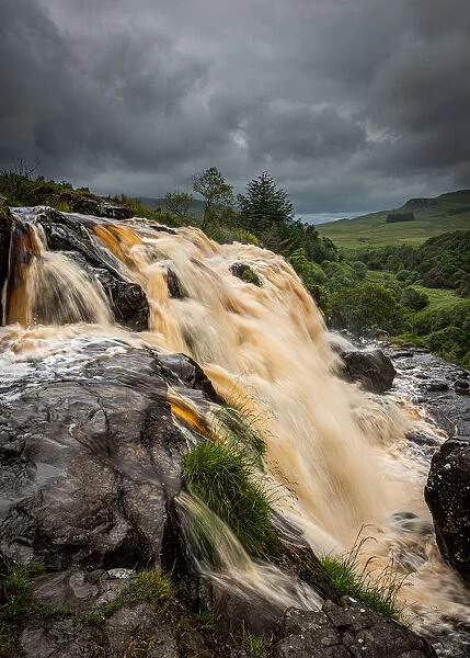 The Loup of Fintry waterfall on the River Endrick, located approximately two miles