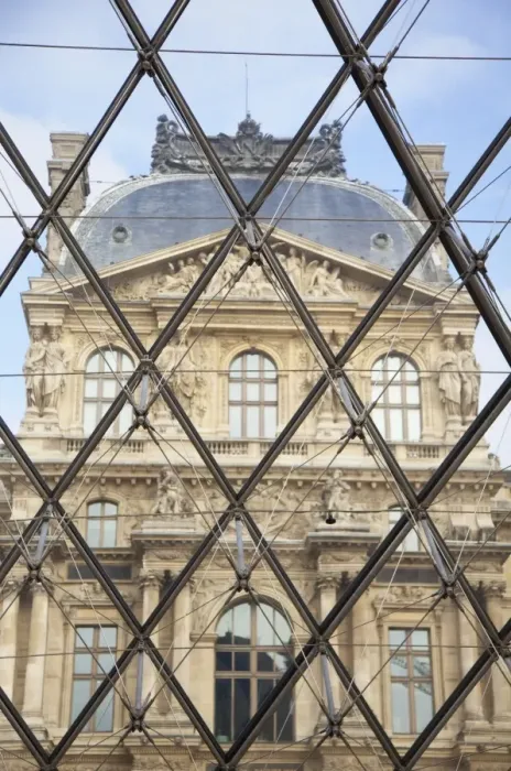 Framed Print : The Louvre viewed through the Pyramid, Paris, France, Europe Framed Print : The Louvre viewed through the Pyramid, Paris, France, Europe
