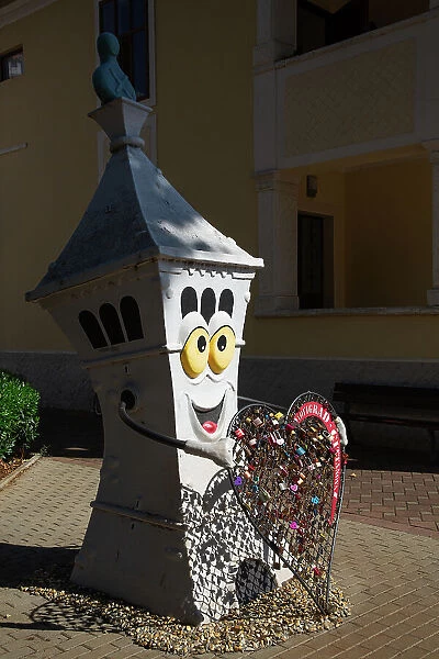 Love Heart with padlocks, Old Town, Novigrad, Croatia, Europe