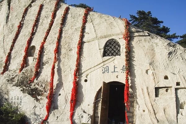 Love locks symbolising a couples love line, Hua Shan, a granite peaked mountain