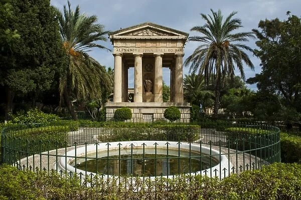 Lower Barrakka Gardens and the Alexander Ball memorial, UNESCO World Heritage Site, Valetta, Malta, Europe