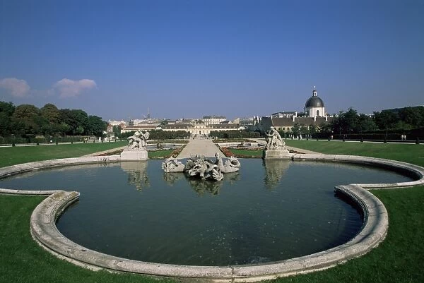 Lower Belvedere with pond, Vienna, Austria, Europe