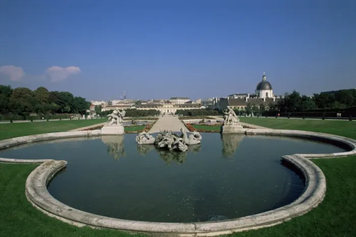 Framed Print : Lower Belvedere with pond, Vienna, Austria, Europe Framed Print : Lower Belvedere with pond, Vienna, Austria, Europe