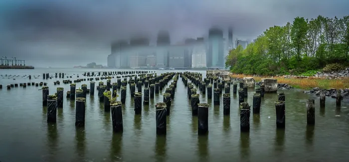 Framed Print : Lower Manhattan, Brooklyn Bridge Park, New York, USA Framed Print : Lower Manhattan, Brooklyn Bridge Park, New York, USA