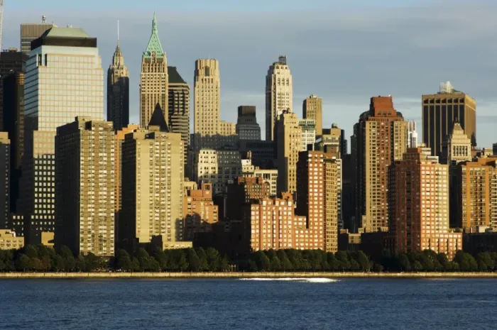 Framed Print : Lower Manhattan Financial District skyline across the Hudson River Framed Print : Lower Manhattan Financial District skyline across the Hudson River