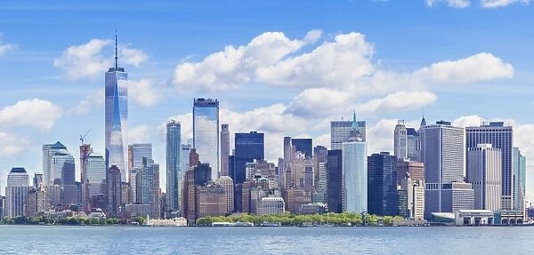 Lower Manhattan skyline, panorama, New York skyline, One World Trade Center tower