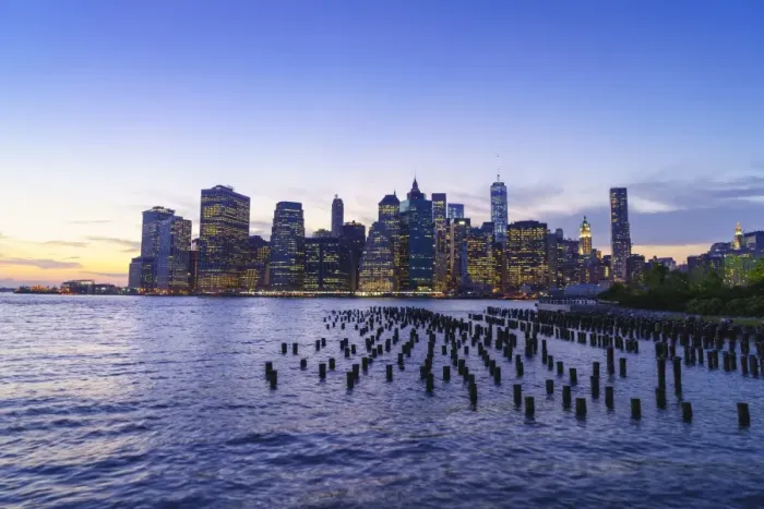 Framed Print : Lower Manhattan skyscrapers including One World Trade Center at sunset from across the East River, Financial District, Manhattan, New York City, United States of America, North America Framed Print : Lower Manhattan skyscrapers including One World Trade Center at sunset from across the East River, Financial District, Manhattan, New York City, United States of America, North America