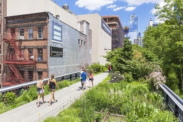 Lower Manhattan tourist attraction, The High Line, urban park, an elevated disused rail line