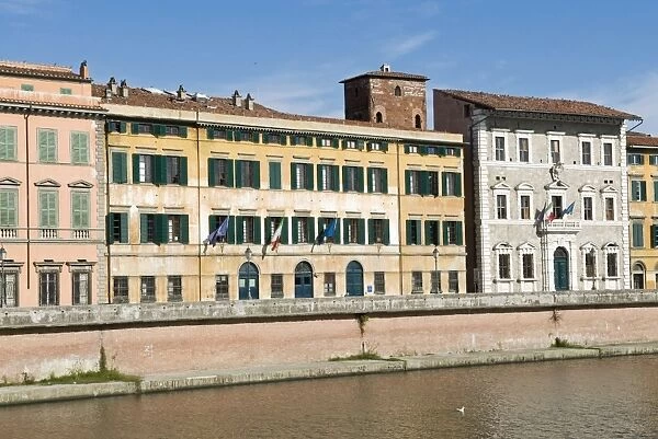 Lungarno Pacinotti, Arno River, Pisa, Tuscany, Italy, Europe