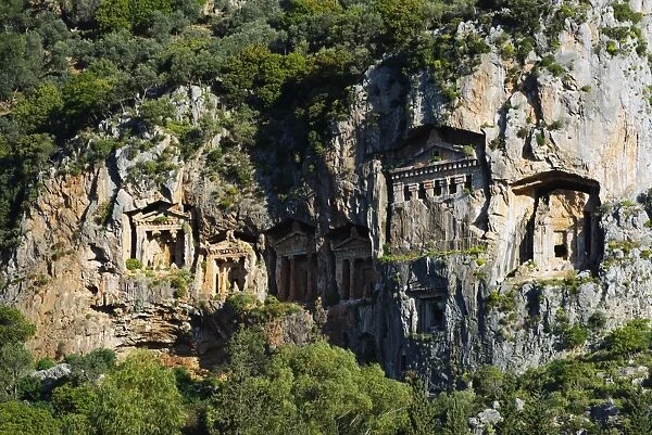 Lycian rock tombs dating from the fourth to second centuries BC, Kaunos, Dalyan, Mugla Province