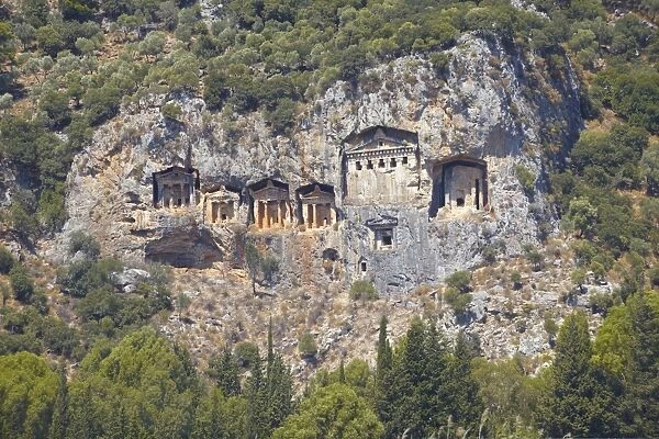 Lycian tombs of Dalyan, Dalyan, Anatolia, Turkey, Asia Minor, Eurasia