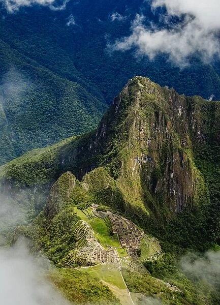 Machu Picchu Ruins seen from the Machu Picchu Mountain, UNESCO World Heritage Site
