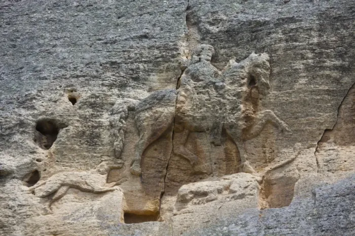 Framed Print : The Madara Rider, an 8th century relief depicting a king on horseback carved into rockface Framed Print : The Madara Rider, an 8th century relief depicting a king on horseback carved into rockface