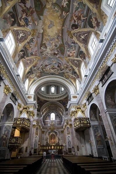 Magnificent interior of a church, Ljubljana, Slovenia, Europe