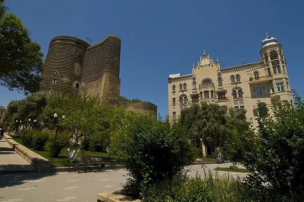 Maiden Tower in the center of the Old City of Baku, UNESCO World Heritage Site