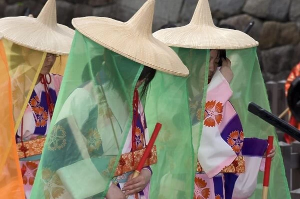 Maidens in the Odawara Hojo Godai Festival held in May at Odawara Castle in Kanagawa