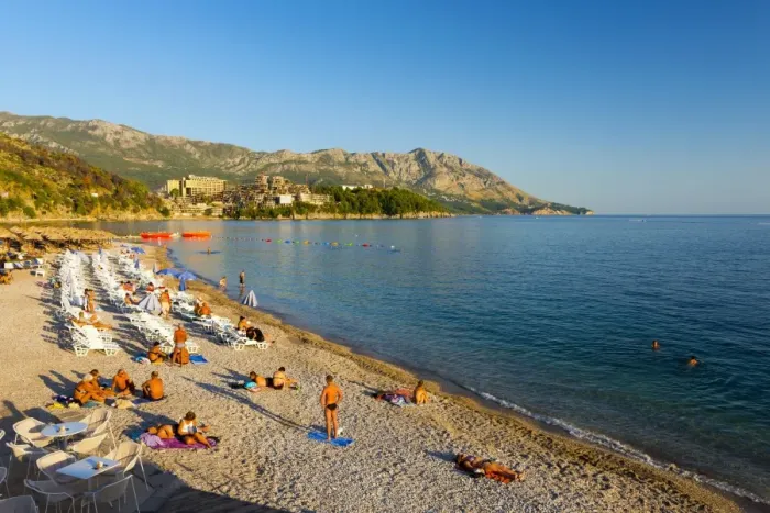 Framed Print : Main Beach, Budva, Montenegro, Europe Framed Print : Main Beach, Budva, Montenegro, Europe