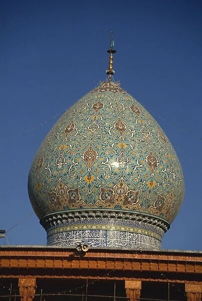 The main dome of the Shah-E Cheragh Mausoleum