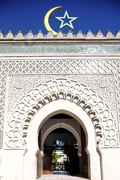 Main door of the Paris Great Mosque, Paris, France, Europe